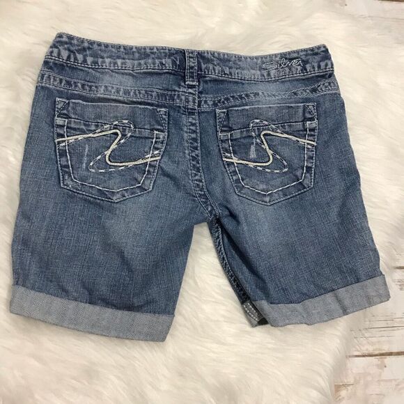 Silver Jeans Frances cuffed denim shorts size 29 - Picture 1 of 10